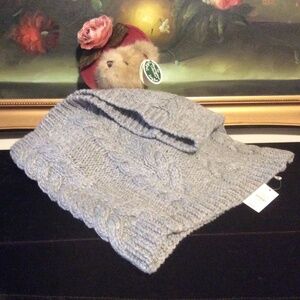 NWT Talbots WOMEN'S chunky knit loop Infinity cotton acrylic winter SCARF GRAY
